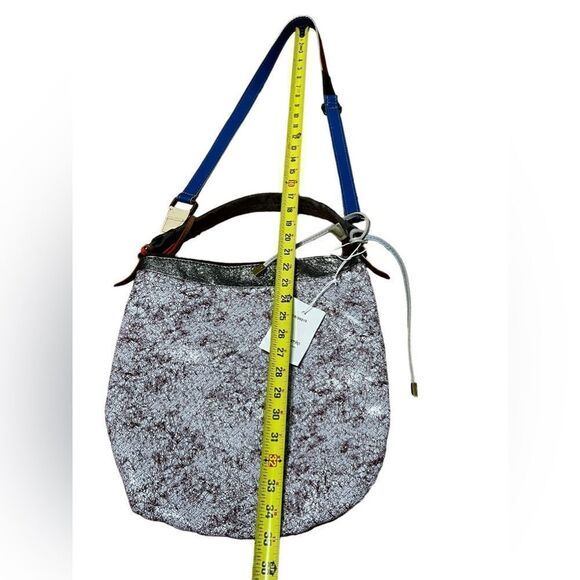 EBARRITO Leather Handbag mixed media boho crossbody - Picture 6 of 9